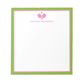 Pink Green Personalisiert Name Fun Pickleball Notizblock