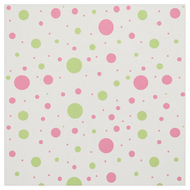 Pink Green Polka Dot Geometrie Stoff (Muster)