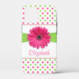 Pink Green Polka Dot Gerbera Daisy iPhone Case-Mate iPhone Hülle