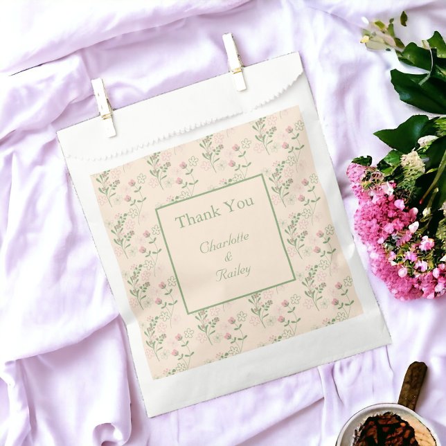 Pink Green Retro Y2K 70er Blume Muster Geschenktütchen (Zazzle Pink Green Retro Y2K 70s Flower Pattern Favor Bag)