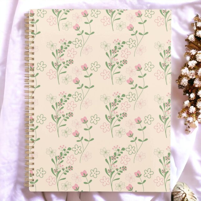 Pink Green Retro Y2K 70er Blume Muster Planer (Zazzle Pink Green Retro Y2K 70s Flower Pattern  Planner)