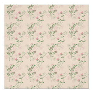 Pink Green Retro Y2K 70er Blume Muster Poster