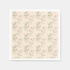Pink Green Retro Y2K 70er Blume Muster Serviette
