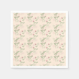 Pink Green Retro Y2K 70er Blume Muster Serviette