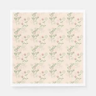 Pink Green Retro Y2K 70er Blume Muster Serviette