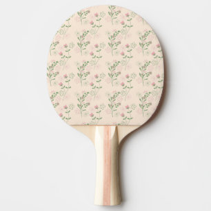 Pink Green Retro Y2K 70er Blume Muster Tischtennis Schläger