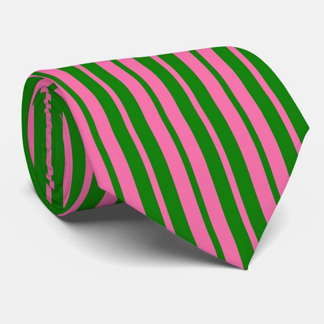 Pink Green Stylish Stripes Pattern Design  Krawatte (Von Creator hochgeladen)