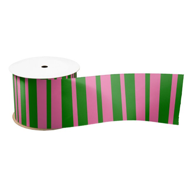 Pink Green Stylish Stripes Pattern Design  Satinband (Von Creator hochgeladen)