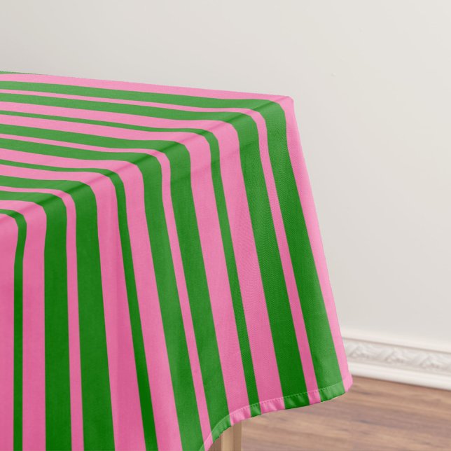 Pink Green Stylish Stripes Pattern Design  Tischdecke (Von Creator hochgeladen)