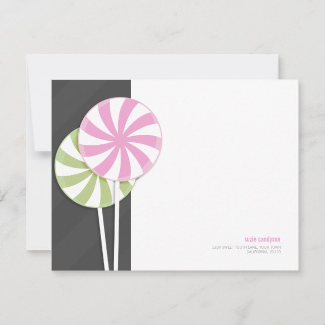 Pink & Green Swirl Lollipops personalizable (Vorderseite)