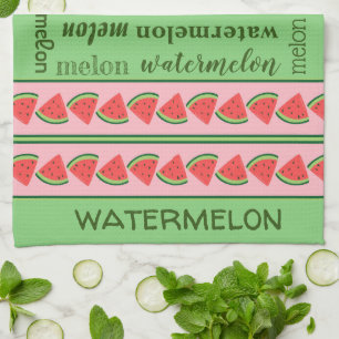 Pink Green Watermelon Wedges - Watermelone Kunst,  Geschirrtuch