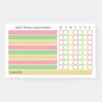 Pink Green Weekekekly Responses Chore Chart