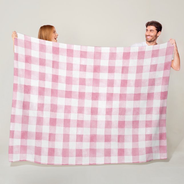 Pink Green White Plaid Stripes  Fleecedecke (Beispiel)