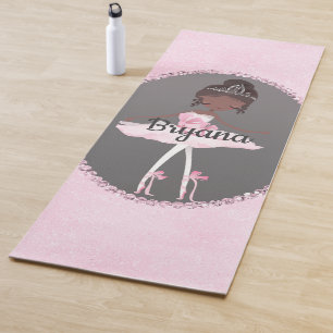 Pink & Grey Couture Ethnische Ballerina Personalis Yogamatte