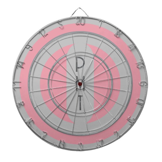 Pink Grey Personalisiert Dart Board Dartscheibe (vorne)