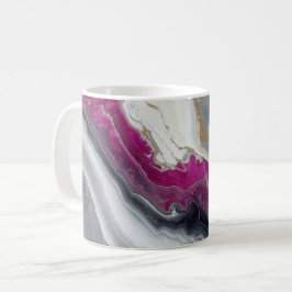 Pink, Grey White Stone Marble Printed  Kaffeetasse