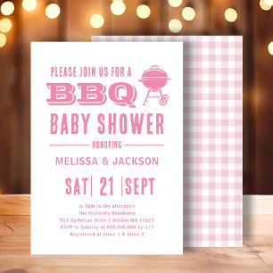 Pink GRILLEN Baby Dusche Einladung