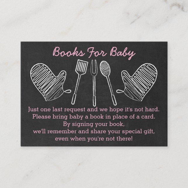 Pink GRILLEN Baby Showbook Request Cards Begleitkarte (Vorderseite)