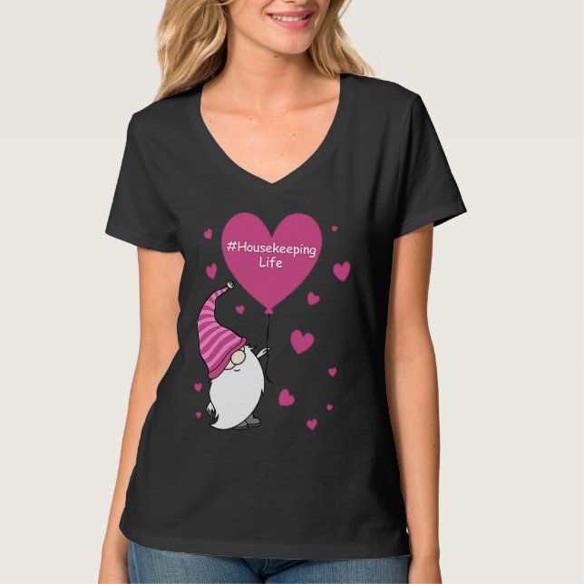 Pink Grome Heart Housekeeping Life Balloon Valenti T-Shirt (Vorderseite)