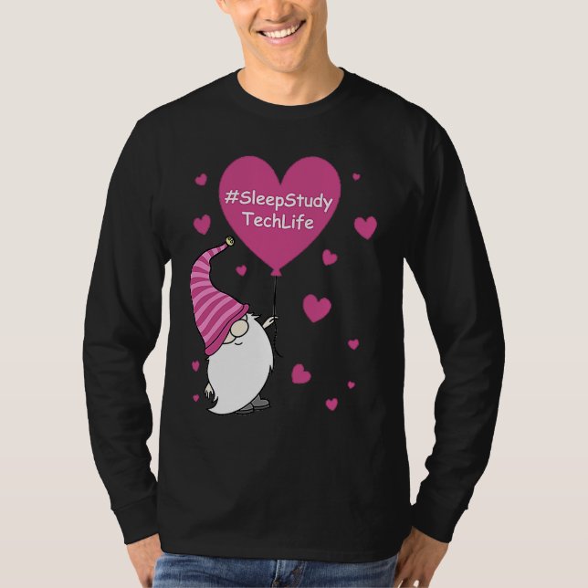 Pink Grome Heart Sleep Study Tech Life Balloon Val T-Shirt (Vorderseite)