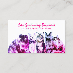 Pink Grooming Salon Spa Katzen Visitenkarte