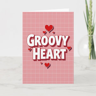 Pink Groovy Herz Karte