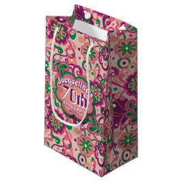 Pink Groovy Psychedelic 60er 70er Floral Birthday Kleine Geschenktüte