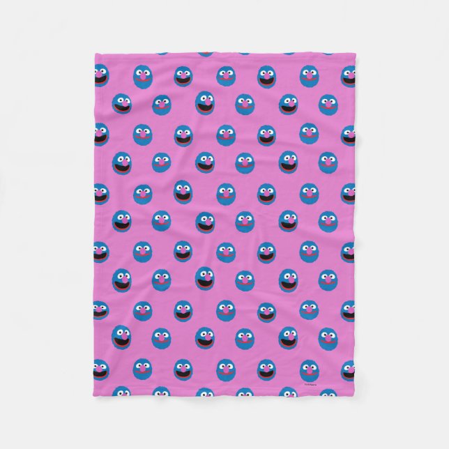 Pink Grover Face Pattern Fleecedecke (Vorderseite)