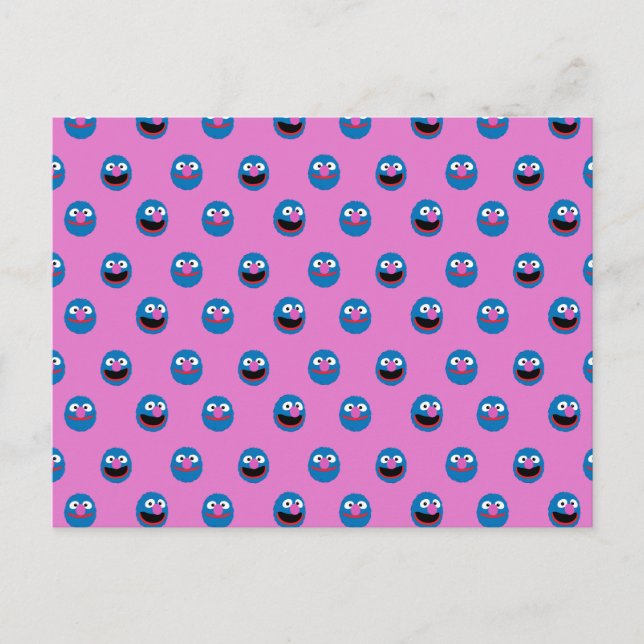 Pink Grover Face Pattern Postkarte (Vorderseite)