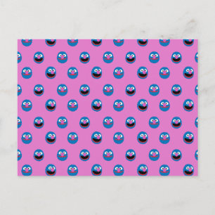 Pink Grover Face Pattern Postkarte