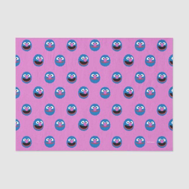 Pink Grover Face Pattern Seidenpapier (Vorderseite)