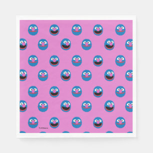 Pink Grover Face Pattern Serviette