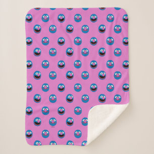 Pink Grover Face Pattern Sherpadecke
