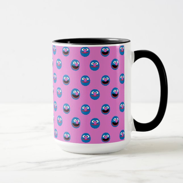 Pink Grover Face Pattern Tasse (Rechts)