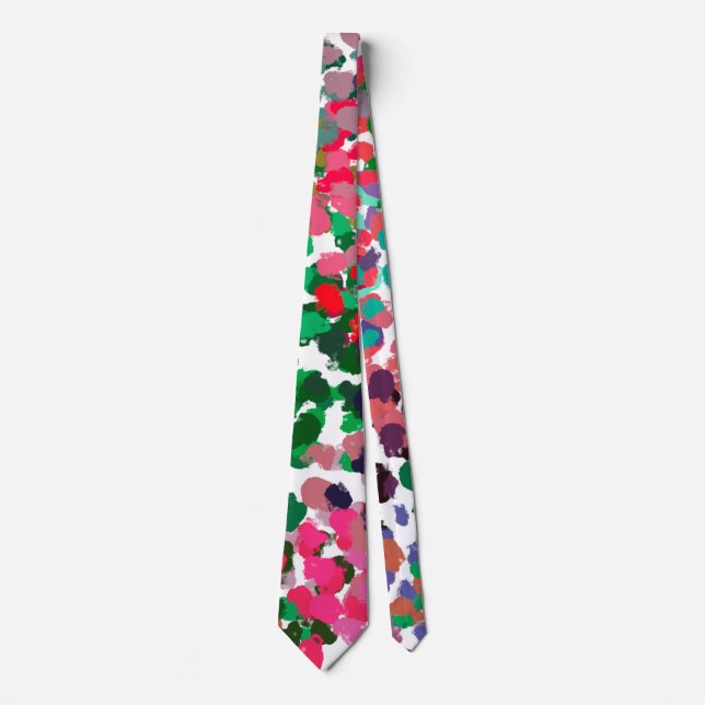 Pink grün abstrakt Neck Tie Krawatte (Vorderseite)