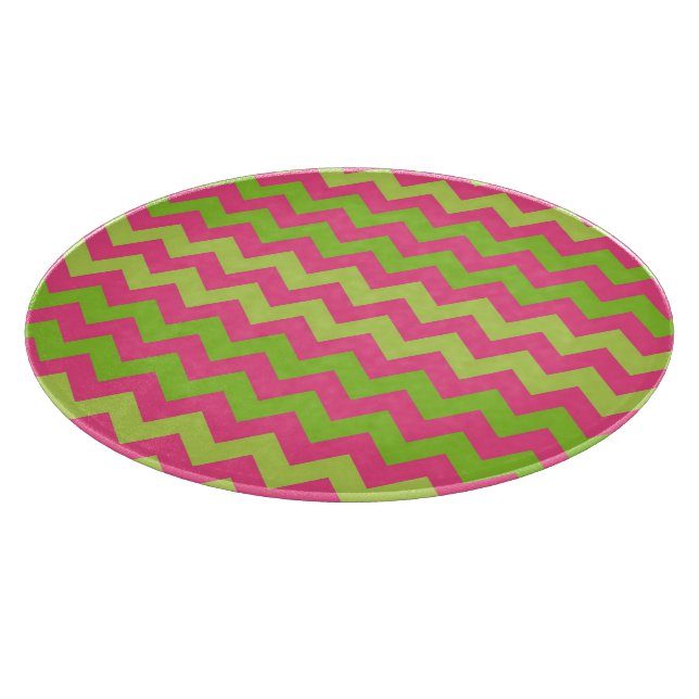 Pink-grün-Zickzack Schnittscheibe Schneidebrett (Ecke)