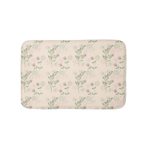 Pink-grünes Retro-Y2K-70er-Jahre-Blumenmuster Badematte