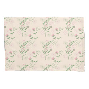Pink-grünes Retro-Y2K-70er-Jahre-Blumenmuster Kissenbezug