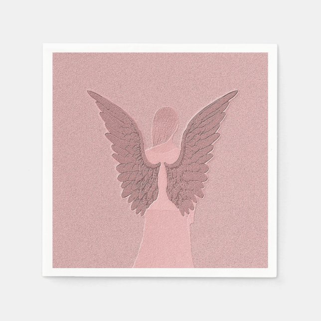Pink Guardian Angel Serviette (Vorderseite)