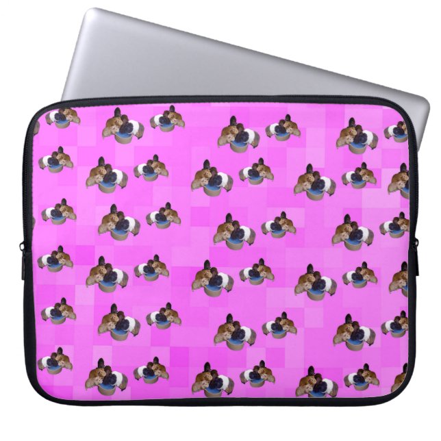 Pink Guinea Pigs Pattern, 15 Zoll Laptopschutzhülle (Vorderseite)