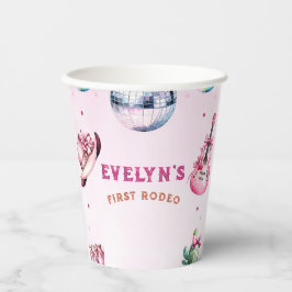 Pink Guitar Cowboy Party Cactus Birthday Pappbecher