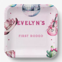 Pink Guitar Cowboy Party Cactus Birthday