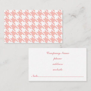 Pink Hahnentrittmuster Business Card Visitenkarte