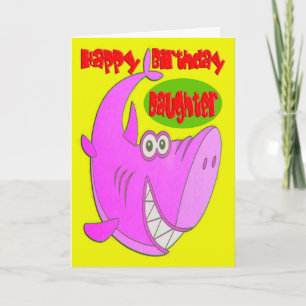 Pink Haie Tochter Geburtstag Karte