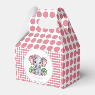 Pink Hair Bow Niedlich Elephant Baby Dusche Geschenkschachtel