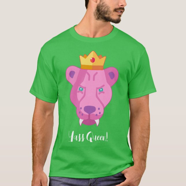Pink Hair Queen Lioness Custom Text T-Shirt (Vorderseite)