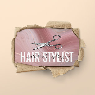 Pink Hair Stylist Business Card Visitenkarte