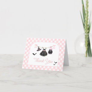 Pink Halloween Baby Braut Babydusche Dankeskarte