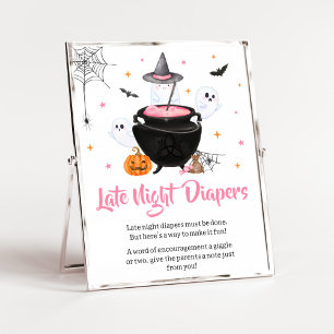 Pink Halloween Baby braut Spate Night Diapers Poster