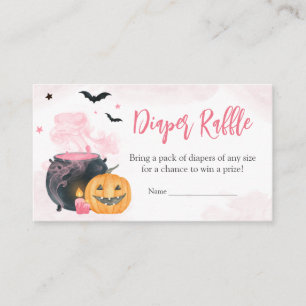 Pink Halloween Baby Duschdusche Windeln Raffel Begleitkarte